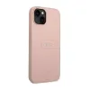 Guess Saffiano Metal Logo Stripes - Case for iPhone 14 Plus (Pink)