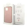 Guess Saffiano Metal Logo Stripes - Case for iPhone 14 Plus (Pink)