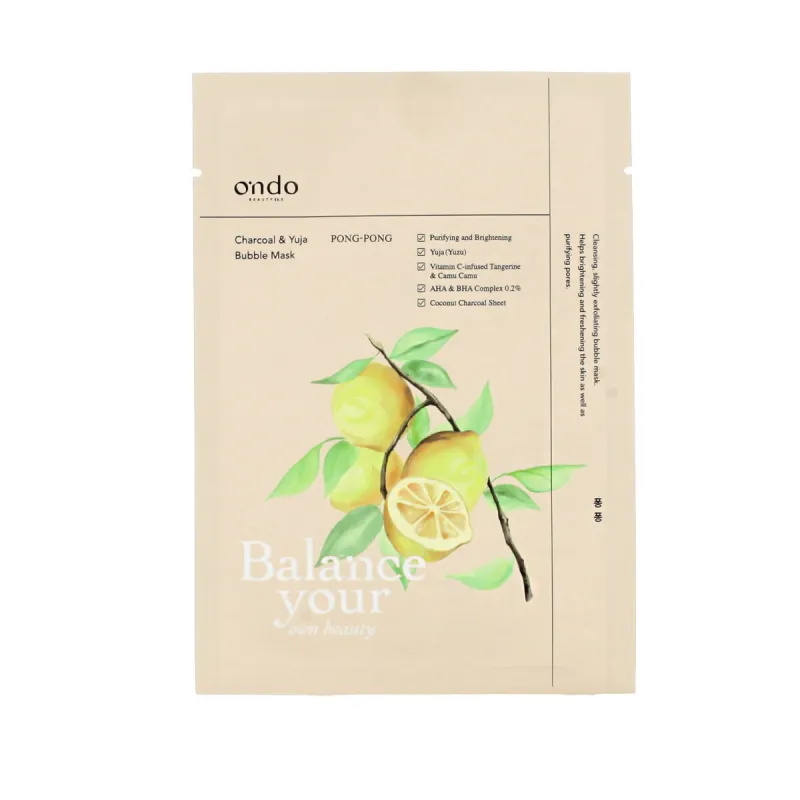 Šveičianti kaukė Ondo Beauty 36.5 CHARCOAL & YUJA 25 ml
