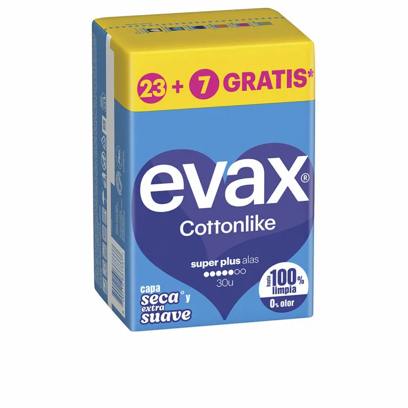 Super Sanitary Pads with Wings Evax COTTONLIKE 30 Units