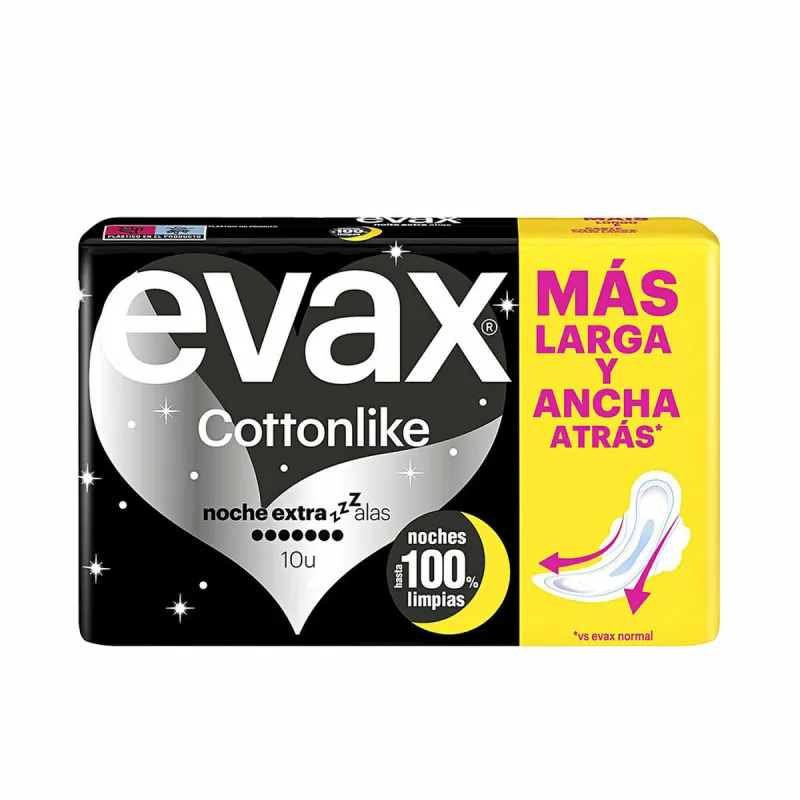Nakts Sanitārie Ieliktnīši Ar Spārniņiem Evax COTTONLIKE 10 gb.