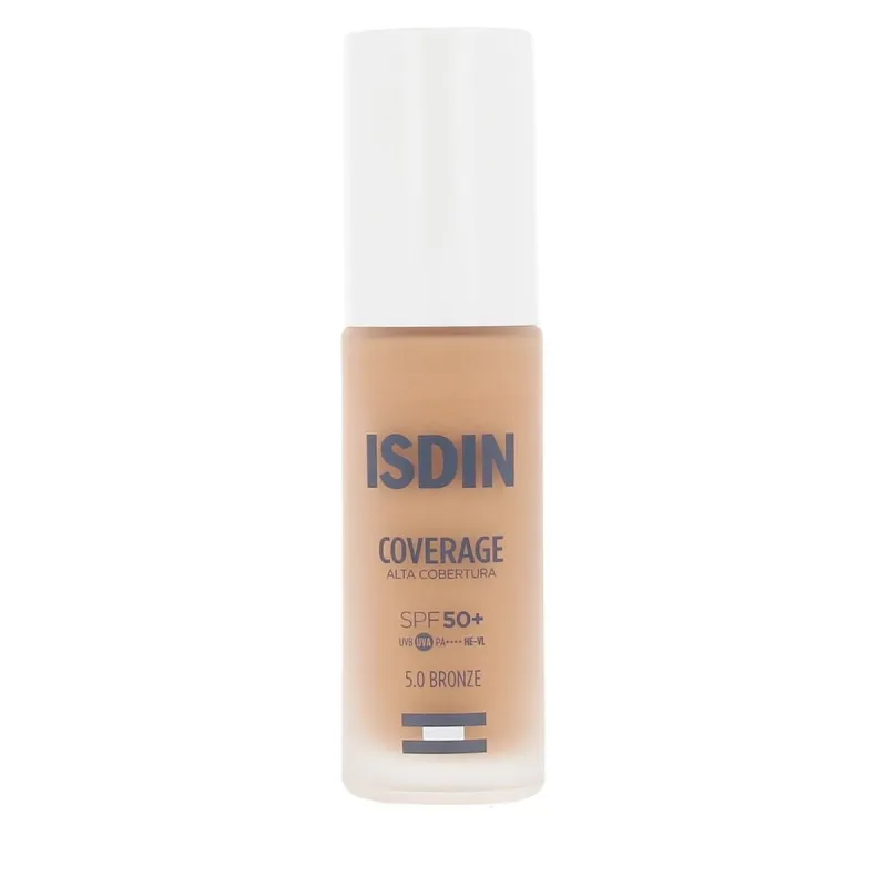 Šķidrā Grima Bāze Isdin COVERAGE Nº 5.0 Bronze Spf 50 30 g