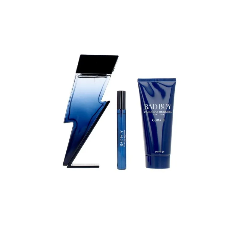 Men's Perfume Set Carolina Herrera BAD BOY Cobalt 3 Pieces