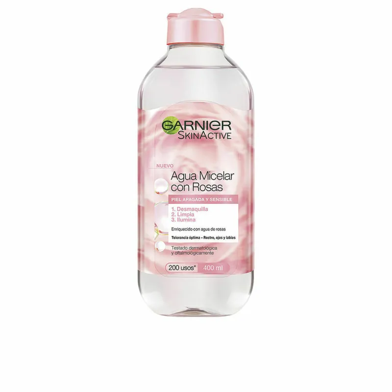 Meikinpoisto misellivesi Garnier Skinactive Agua Rosas 400 ml Ruusuvesi