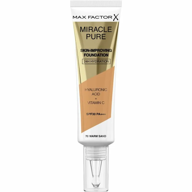 Nestemäinen meikin pohjustusaine Max Factor Miracle Pure Nº 70-warm sand Nº 70 Warm Sand Spf 30 30 ml