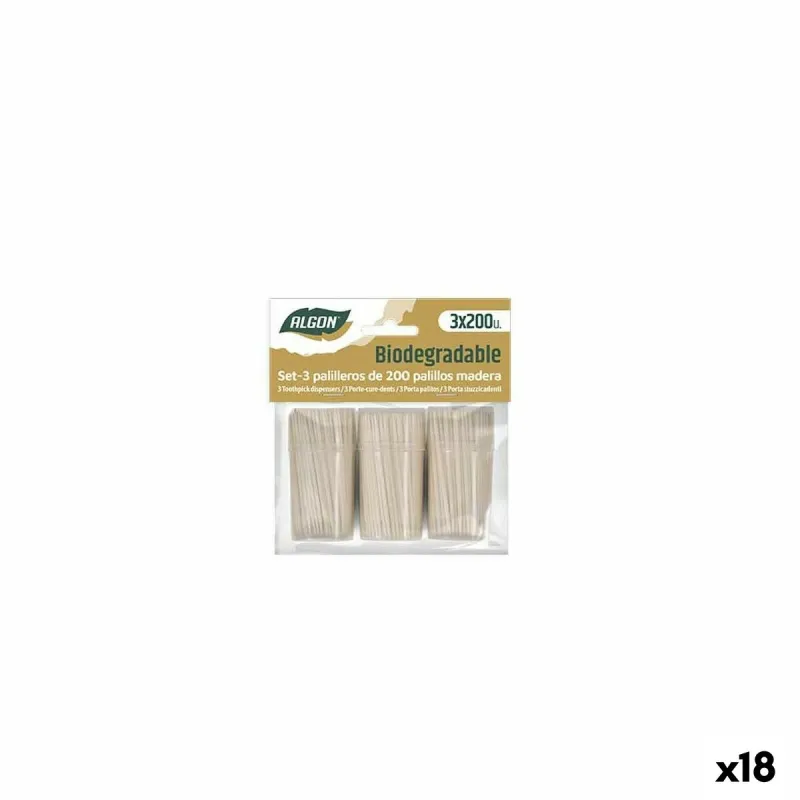 Dantų krapštukai Algon Medžio 600 Dalys (18 vnt.)