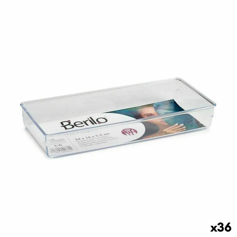 Daudzfunkcionāls Organizators Berilo Caurspīdīgs Plastmasa 15,5 x 5,5 x 34,5 cm 34,5 x 5,5 x 15,5 cm Multilietošana (36 Vienības