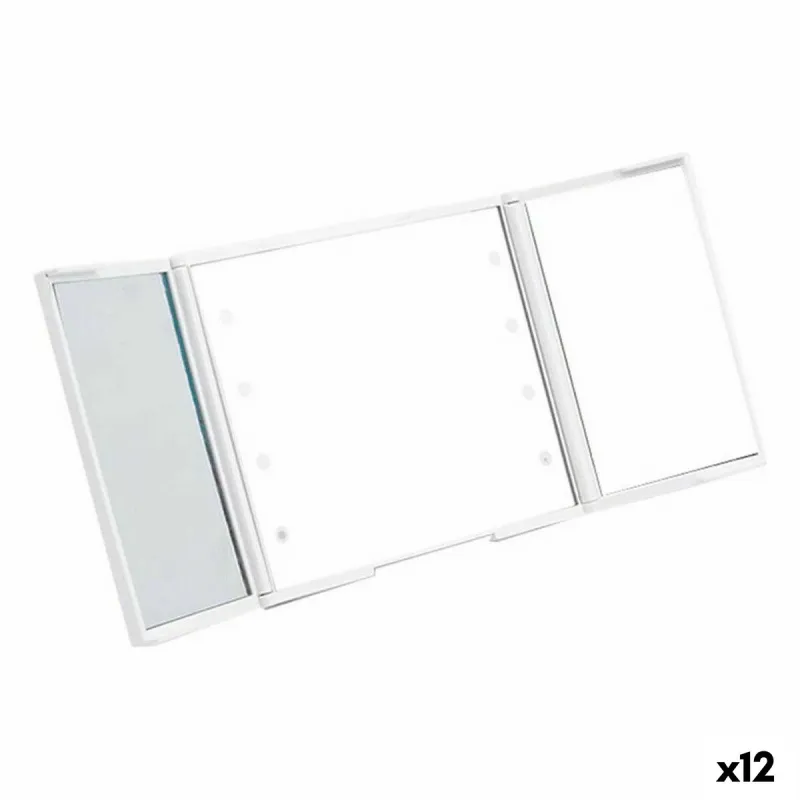 Карманное зеркало Berilo Белый ABS 1,5 x 9,5 x 11,5 cm LED Свет (12 штук)