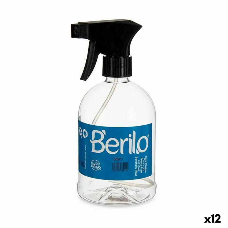 Pulverizatora Pudele Berilo Melns Caurspīdīgs Plastmasa 500 ml (12 gb.)