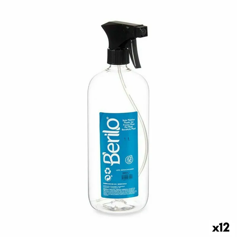 Пульверизатор Berilo Чёрный Прозрачный Пластик 1 L (12 штук)