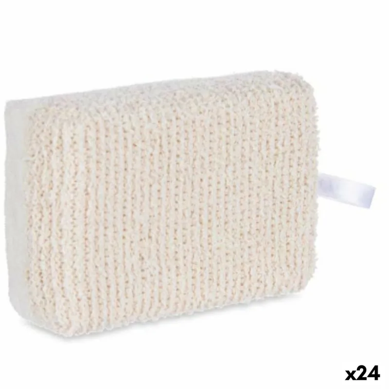 Body Sponge Berilo White Beige 14 x 5 x 9 cm (24 Units)