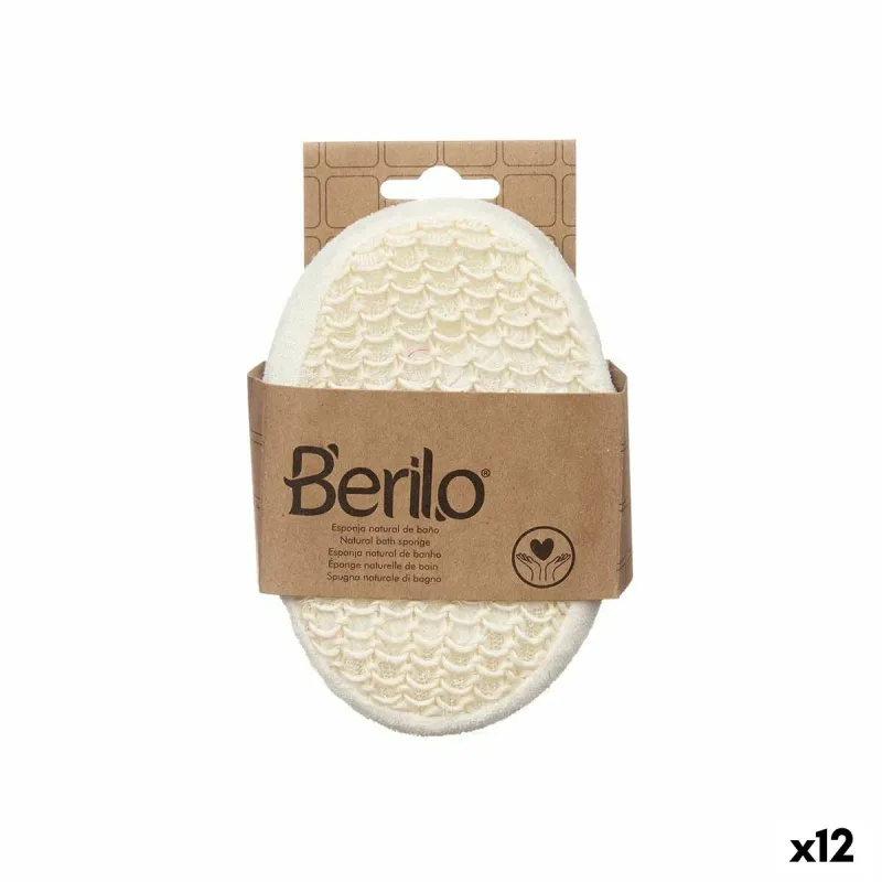 Мочалка для тела Berilo Белый Бежевый 11 x 15 x 5 cm (12 штук)