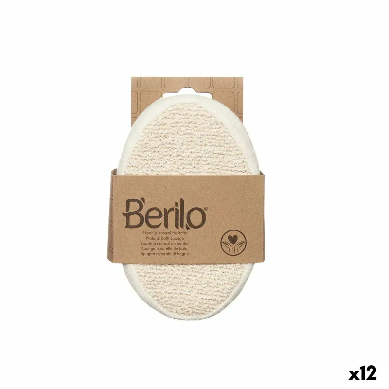 Мочалка для тела Berilo Белый Бежевый 15 x 5 x 10 cm (12 штук)