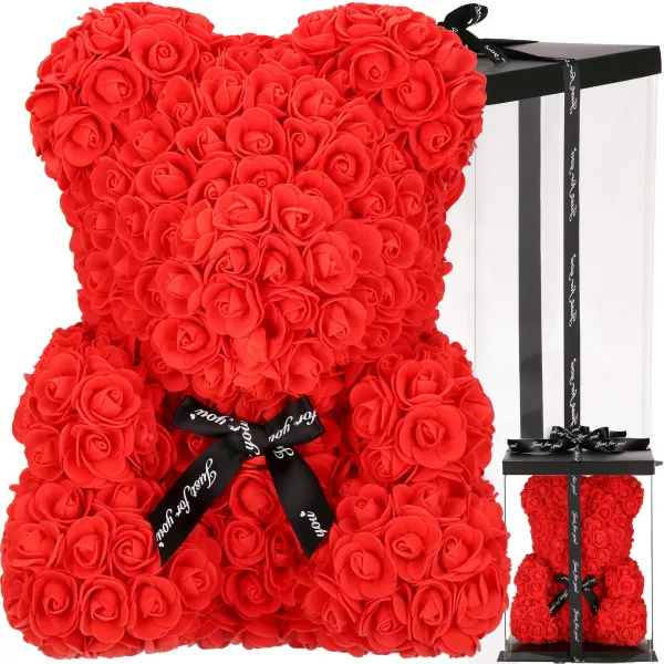 Decorative bear made of roses Springos HA7224