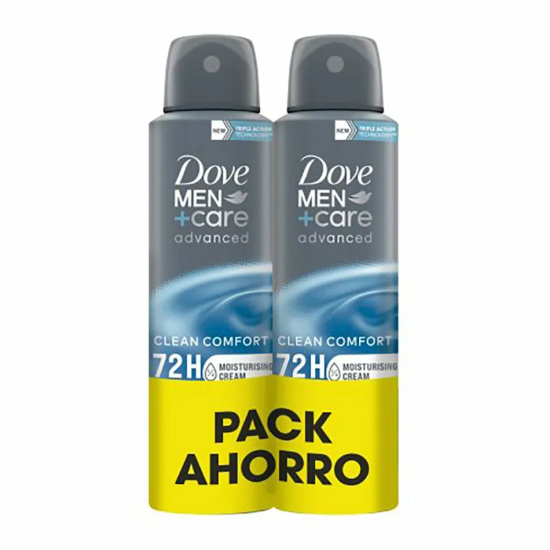 Дезодорант-спрей Dove men clean confort 150 ml Прохладный Мужской 2 Предметы (2 штук)