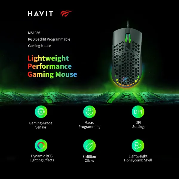 Spēļu Pele Havit MS1036 Melns