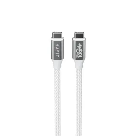 USB-C - USB-C kaapeli Havit CB6290 Balts Pelēks 1 m