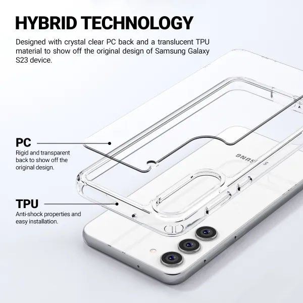 Crong Crystal Shield Cover - Samsung Galaxy S23 Case (Transparent)