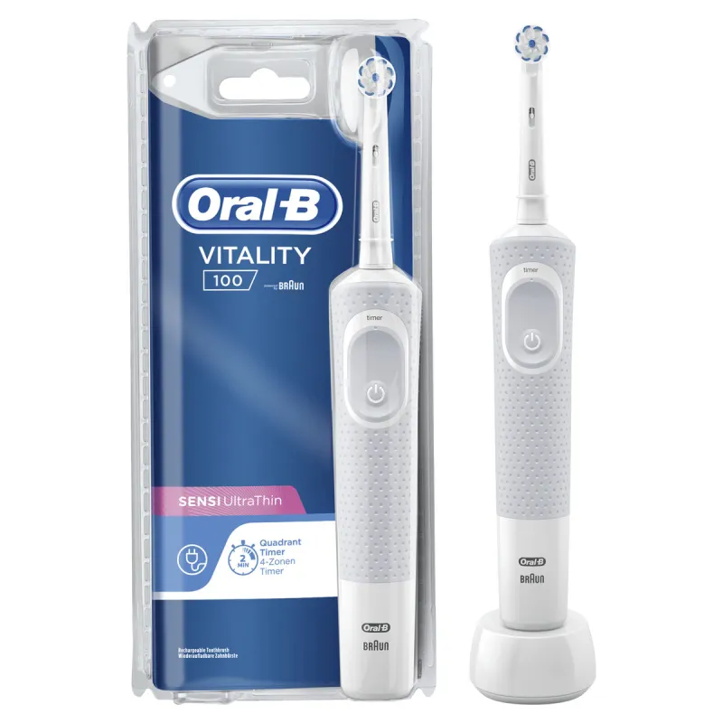 Электрическая зубная щетка Oral-B VITALITY 100 SENTIVE ULTRA THIN Белый