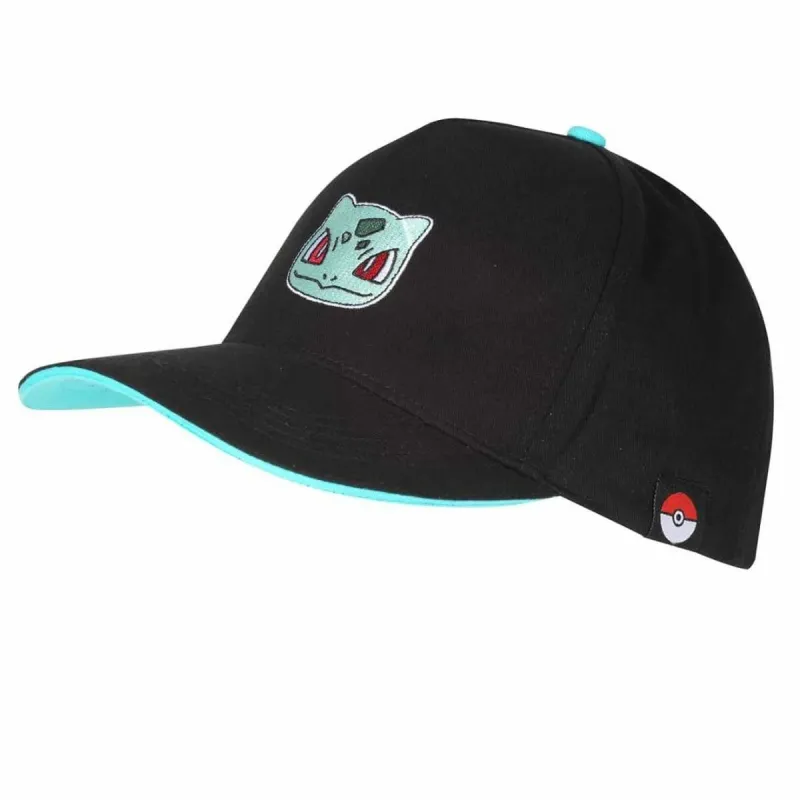 Cepure Unisex Pokémon Bulbasaur Badge Melns Viens izmērs 58 cm