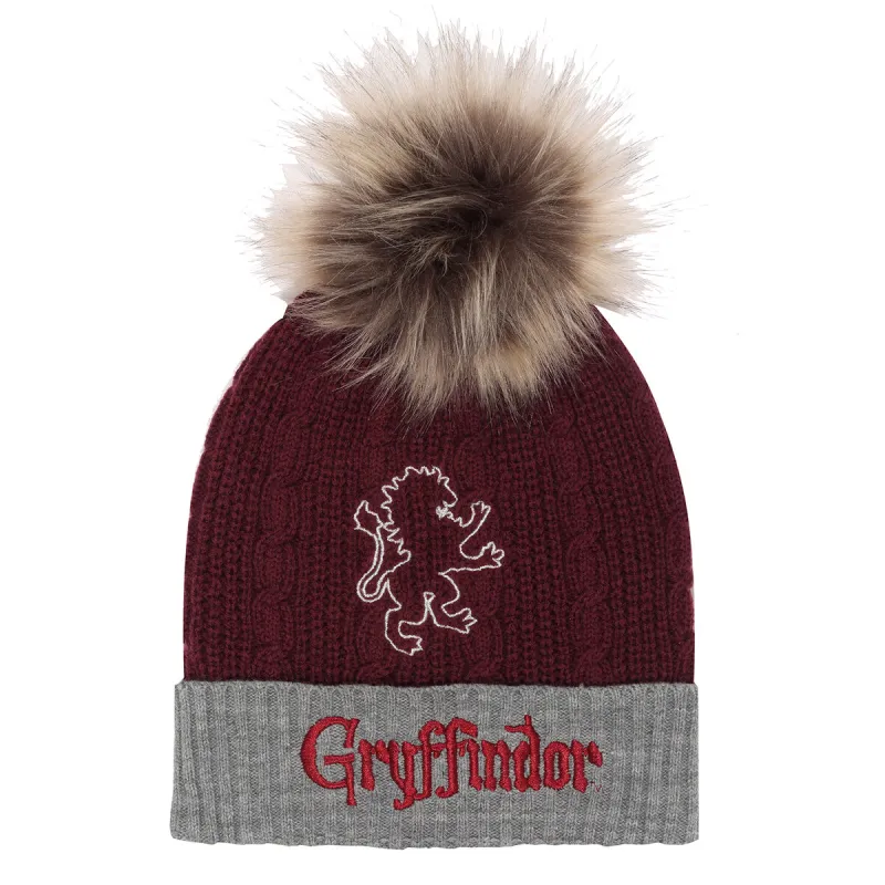 Hattu Harry Potter Gryffindor House Fur Pom Burgundi