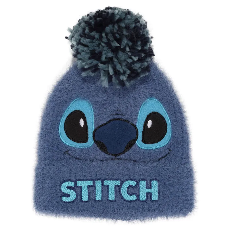 Hattu Stitch Fluffy Pom Beanie