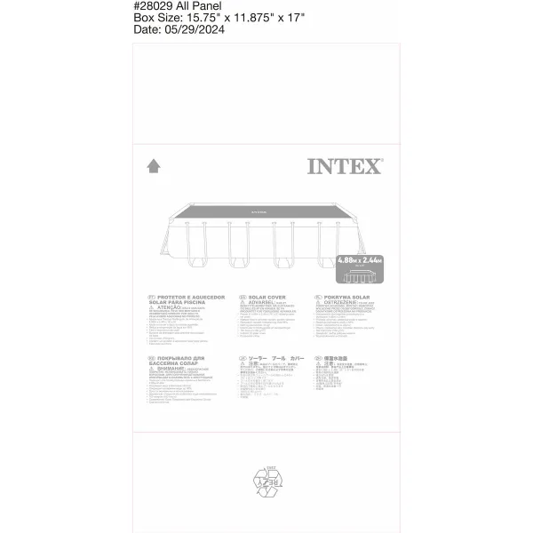 Swimming Pool Cover Intex 488 x 244 cm Solar Rectangular