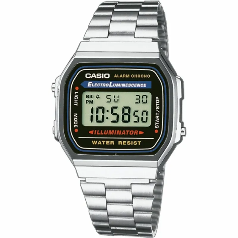 Unisex Kell Casio A168WA-1YES Must Hõbedane (Ø 36 mm)