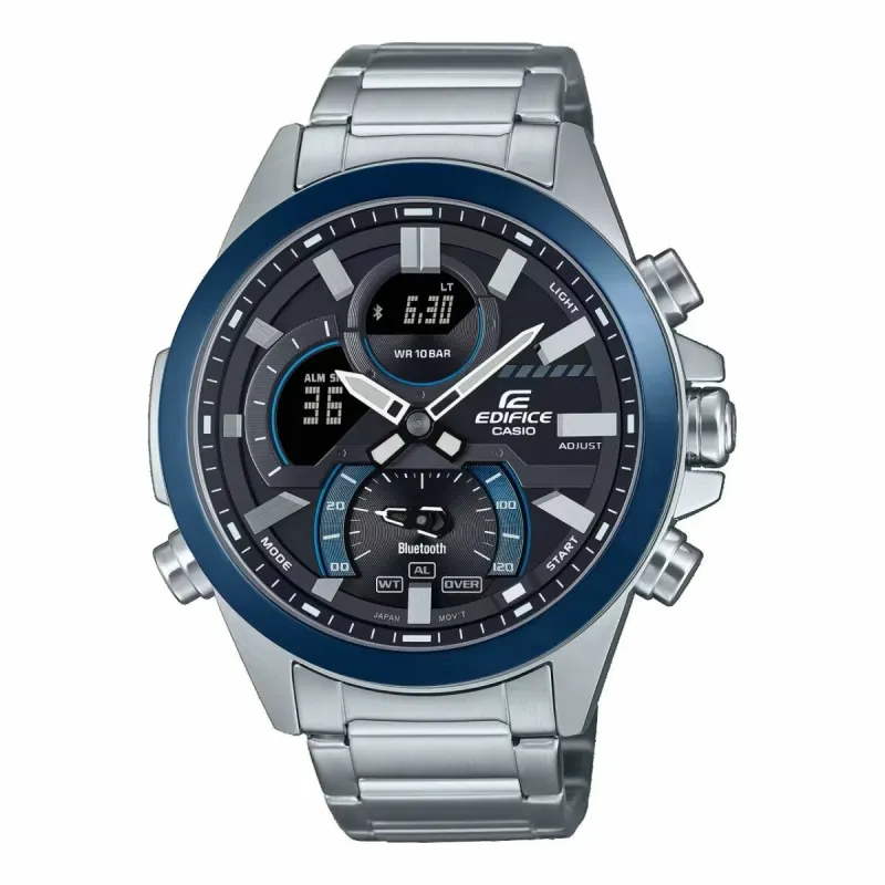 Мужские часы Casio ECB-30DB-1AEF Чёрный Серебристый