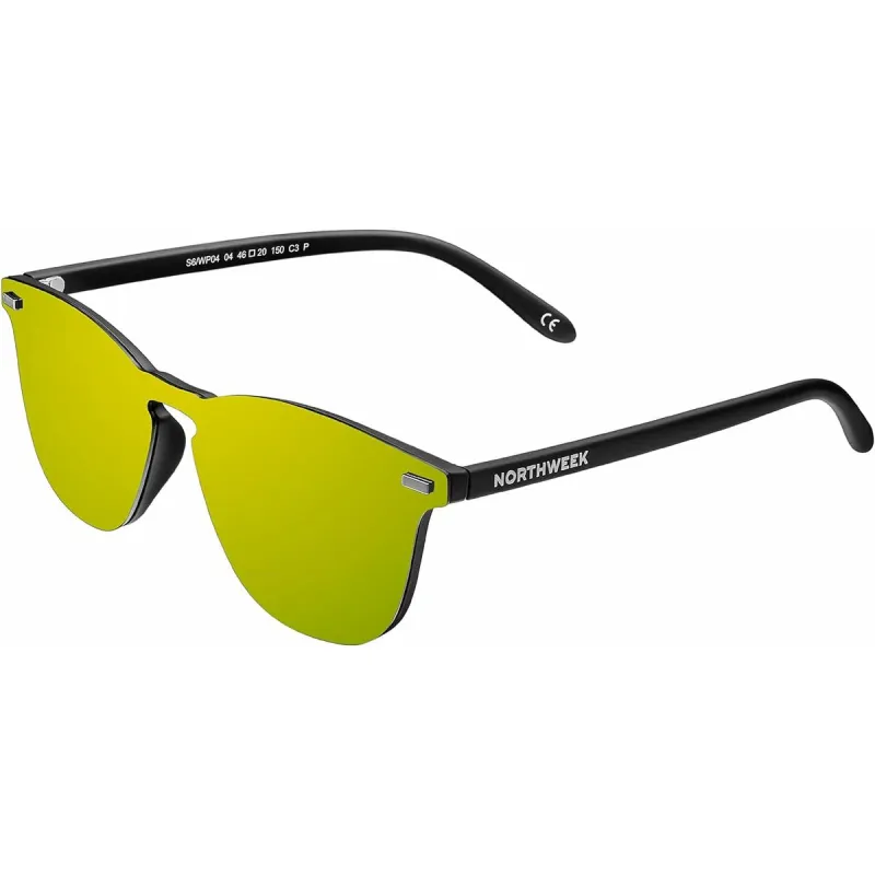 Abiejų lyčių akiniai nuo saulės Northweek Wall Phantom Juoda Ø 45 mm Geltona