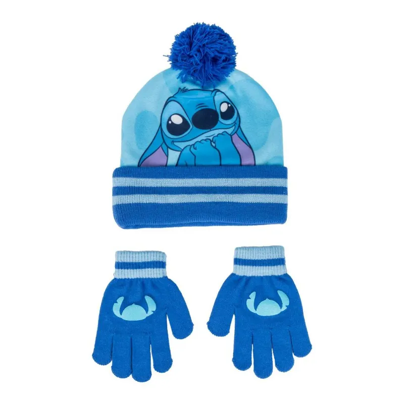Kepurė ir pirštinės Stitch Šviesiai mėlyna