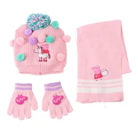 Cepure un cimdi Peppa Pig Rozā