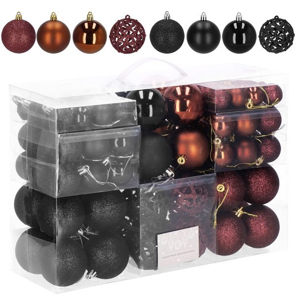 Ziemassvētku eglīšu rotājumu komplekts Springos CA1165, 100 gab