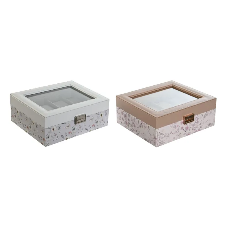 Kellorasia DKD Home Decor Sininen Vaaleanpunainen Kristalli 22,5 x 19,5 x 9,5 cm (2 osaa)