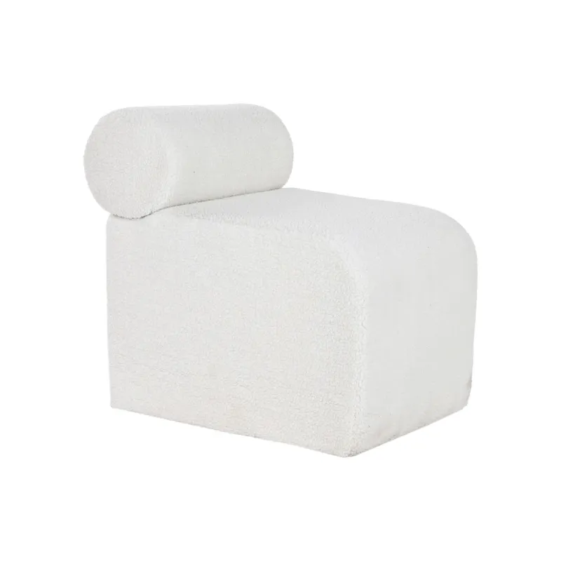 Taburet Home ESPRIT Valge Polüester Puit MDF 48 x 69 x 63 cm