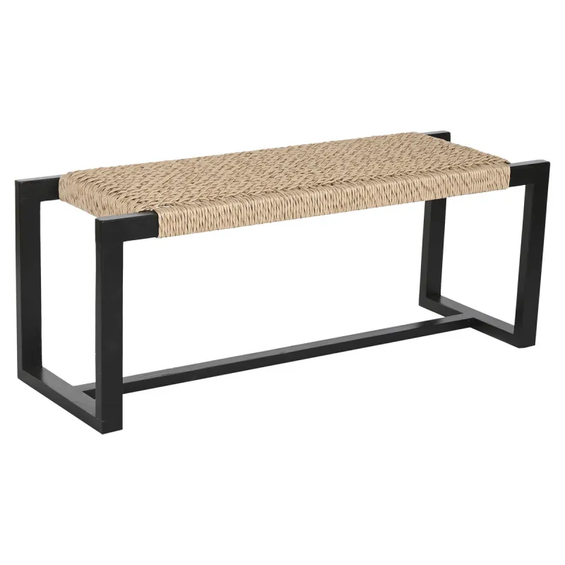 Taburetė Home ESPRIT Juoda Sintetinis pluoštas Pluošta tikmedis 120 x 40 x 45 cm
