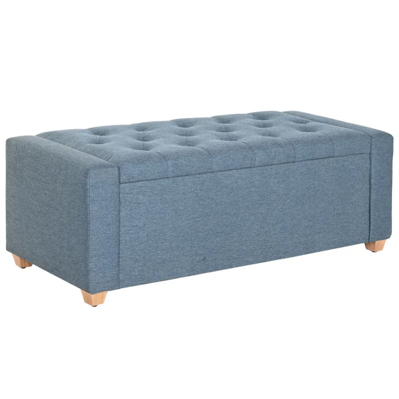 Банкетка Home ESPRIT Синий полиэстер Деревянный 120 X 50 X 42 CM