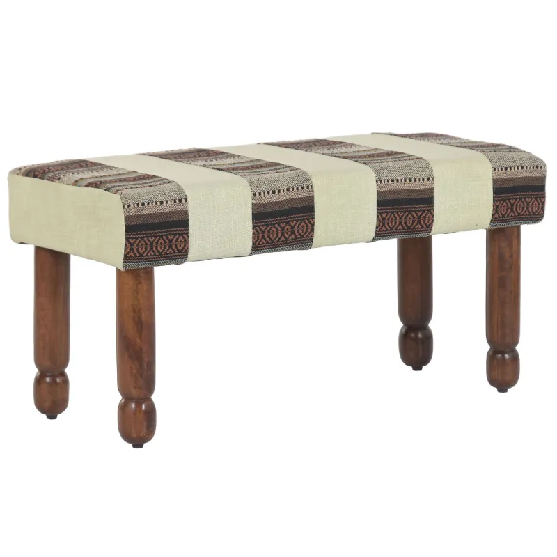 Банкетка Home ESPRIT Разноцветный Древесина манго 94 X 38 X 45 CM