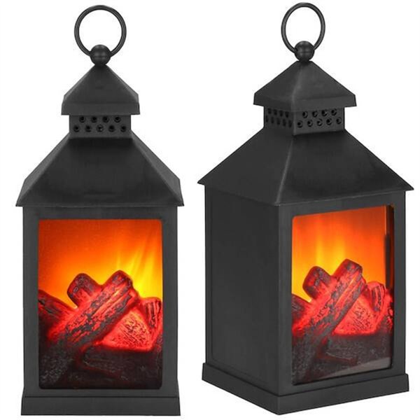 Kabanti LED žvakidė su liepsnos efektu, Springos CL0862 dekoratyvinė šventinė lempa 10,5×10,5×22,5 cm