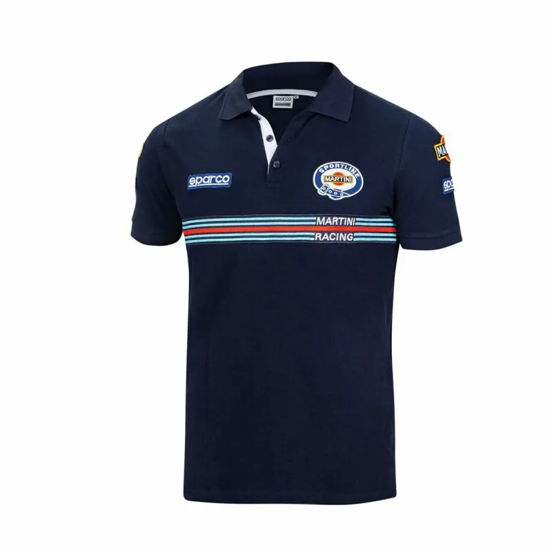 Polo lühikeste varrukatega, meeste Sparco Martini Racing Meresinine (Suurus M)
