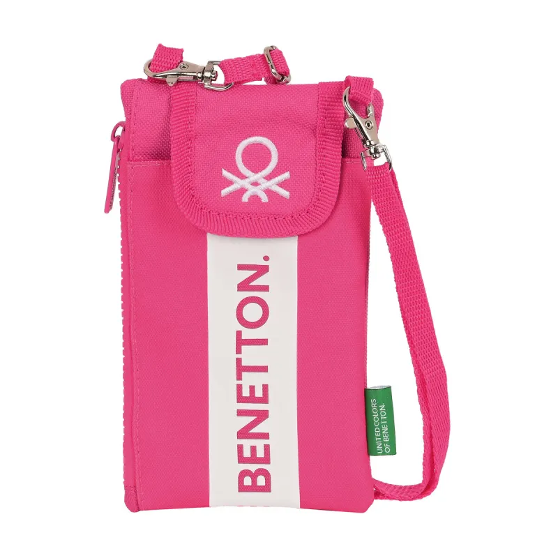 Rahakott Benetton Raspberry Mobiiltelefoni Kaaned Fuksiaroosa