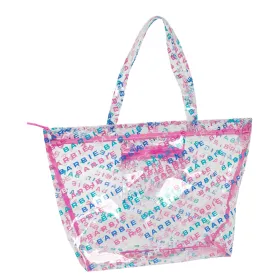 Naiste Kotid Barbie Logomania Läbipaistev Heleroosa 54 x 35 x 17 cm