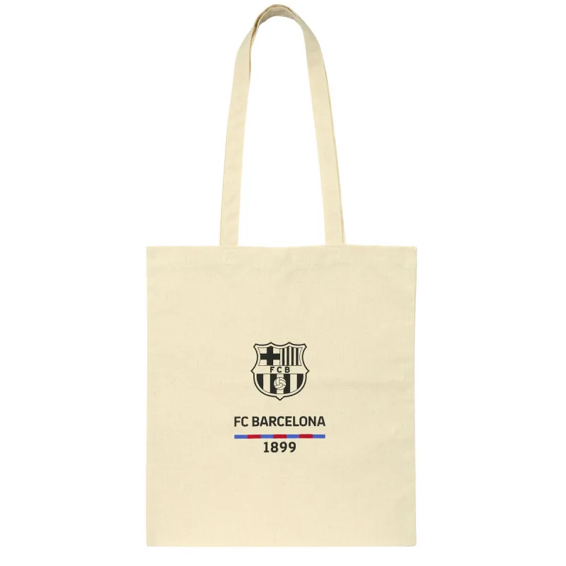 Laukku F.C. Barcelona Beige Puuvilla