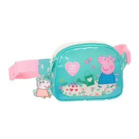 Belt Pouch Peppa Pig Pretty flowers Yellow Mint 14 x 11 x 4 cm