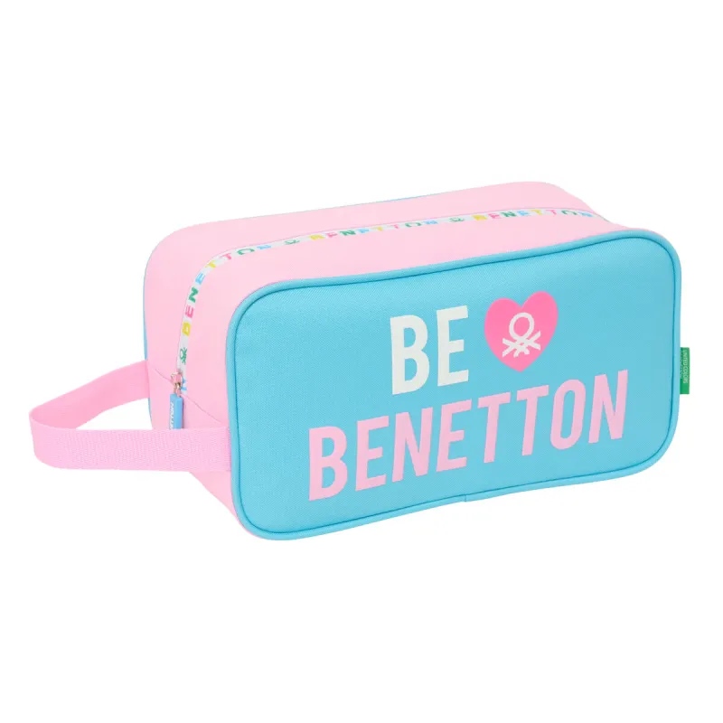 Kotelo matkatohveleille Benetton Unique Pinkki Turkoosi 29 x 15 x 14 cm