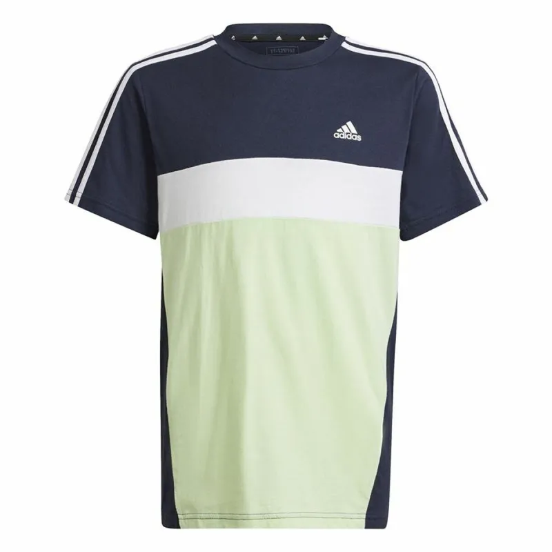 Lasten Lyhythihainen paita Adidas 3 Bnadas 9-10 vuotta Sininen