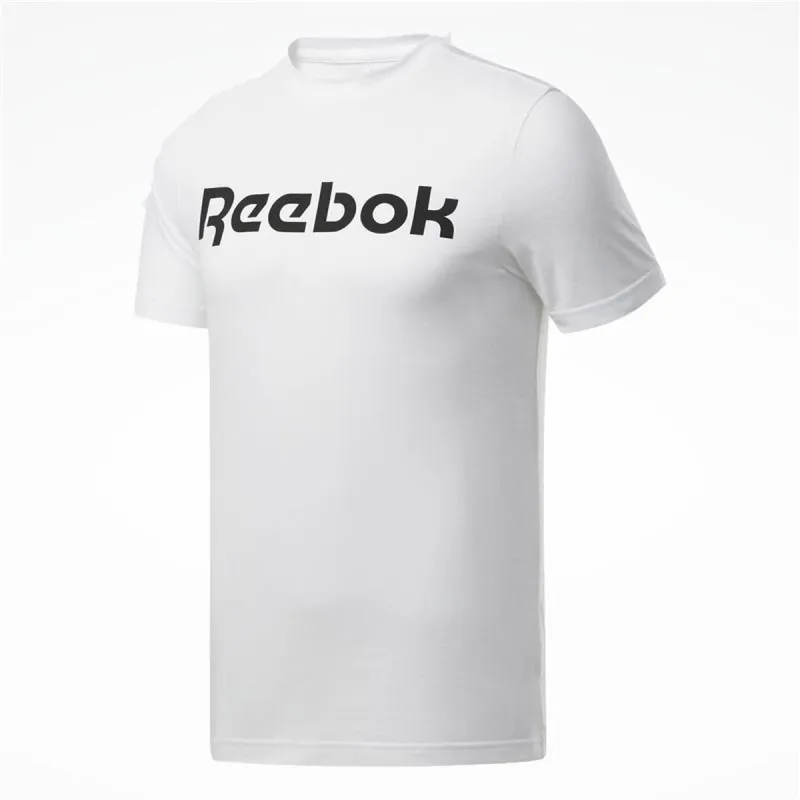 Vīriešu Krekls ar Īsām Piedurknēm Reebok Graphic Series Linear Logo Balts 2XL