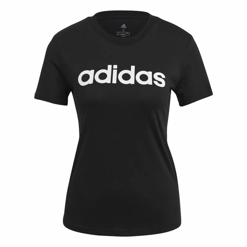 Sieviešu Krekls ar Īsām Piedurknēm Adidas Lin T Melns (XS)