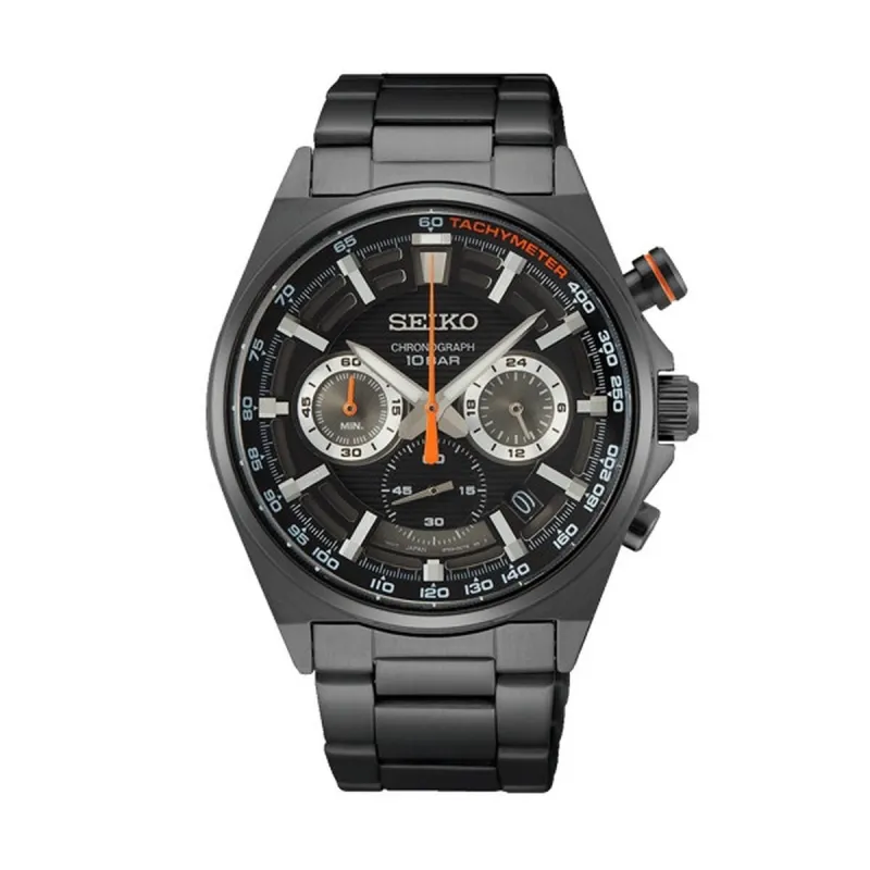Vīriešu Pulkstenis Seiko SSB399P1 Melns