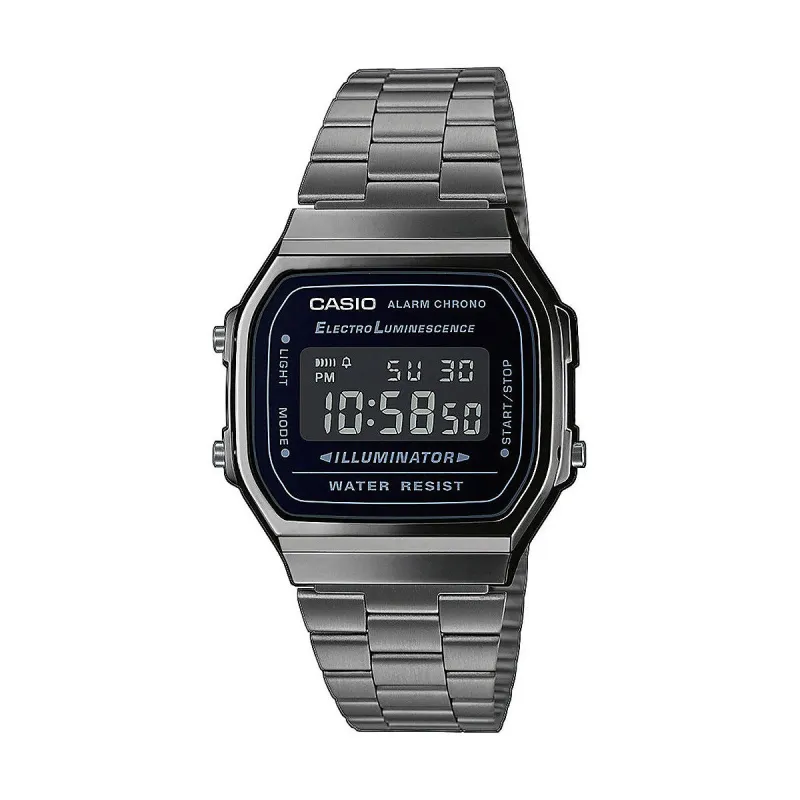 Miesten rannekellot Casio A168WEGG-1BEF Musta Hopeinen (Ø 36 mm) (Ø 38 mm)